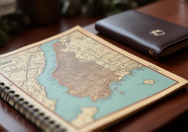 Concierge planning a luxury itinerary with a map and compass