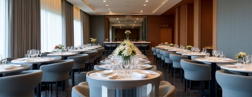 Warm ambiance of the dining room